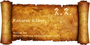 Katona Kleon névjegykártya