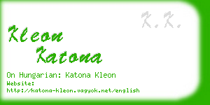 kleon katona business card